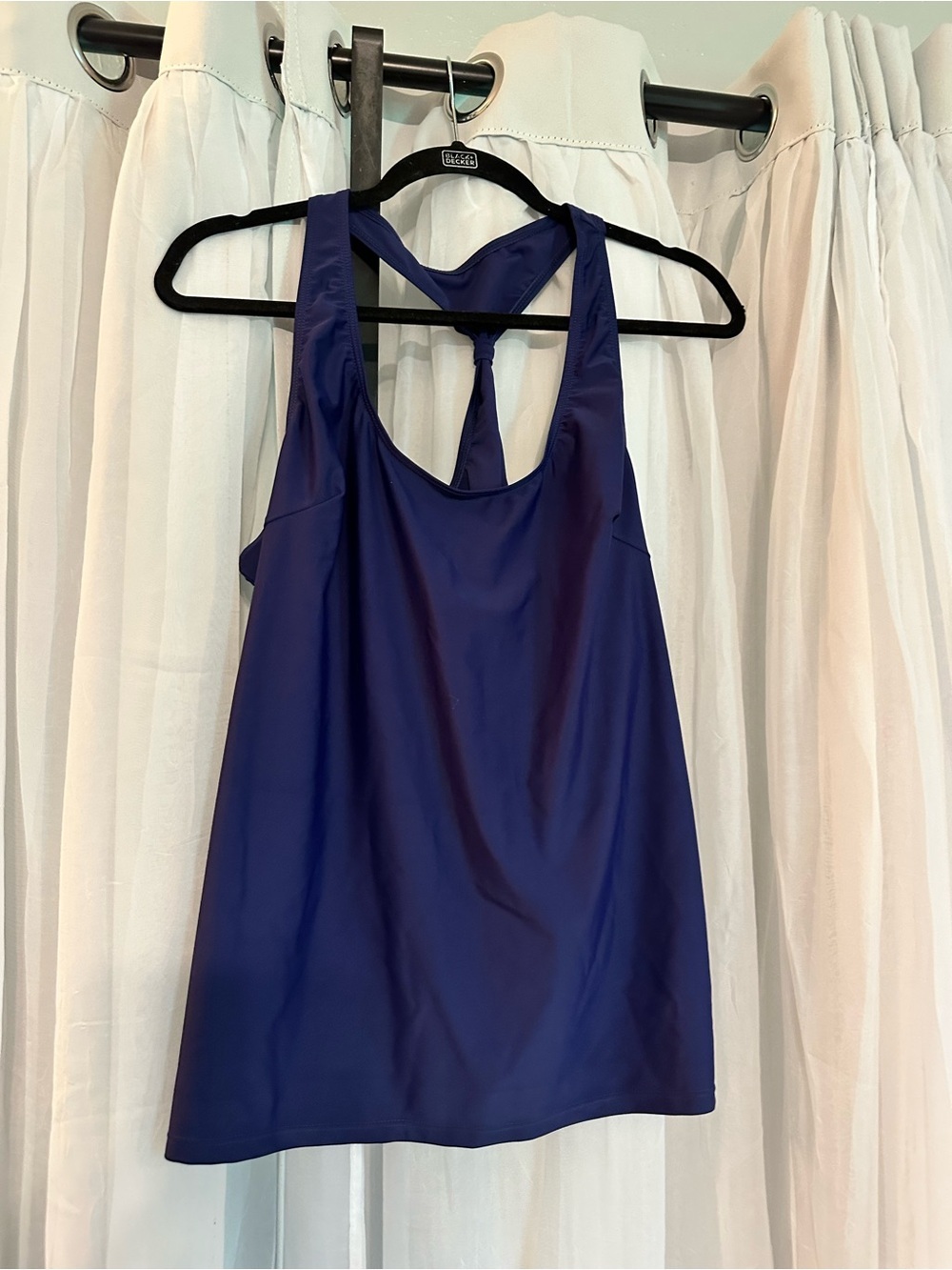 Navy and White Sport Swim Set with Solid Blue Razor Back Tank Cover Shirt - Picture 9 of 16
